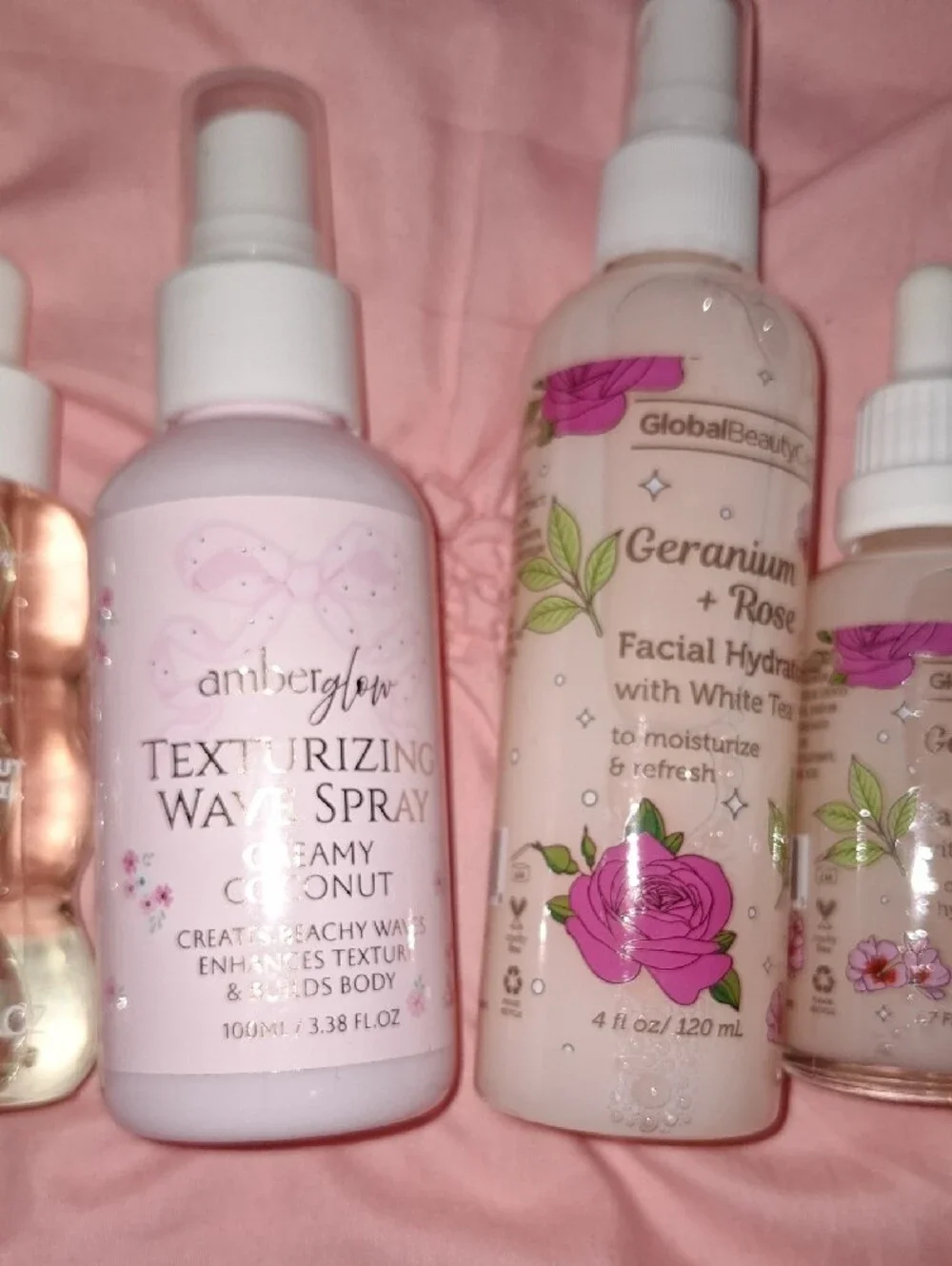 Amber Glow Pink Texturizing Wave Spray – Lightweight Hair Treatment